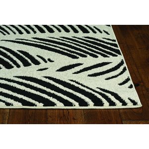 Homeroots.co 375008 2'x4' Black White Machine Woven Uv Treated Tropica