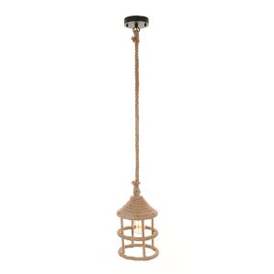 Homeroots.co 364239 8.5 X 8.5 X 47 Rope - Pendant Lamp