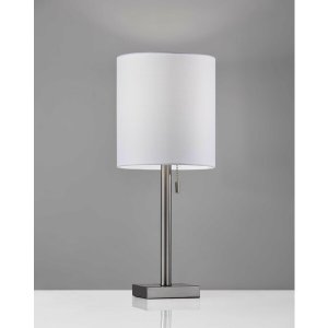 Homeroots.co 372488 Brushed Steel Metal Table Lamp