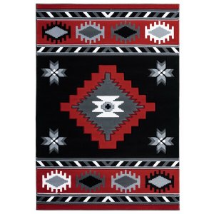 Homeroots.co 367275 31 X 50 Red Olefin  Polypropylene Mat Rug