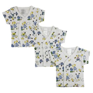 Bambini CS_0204 Bambini White Side Snap Short Sleeve Shirt - 3 Pack