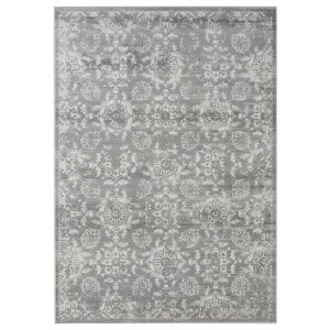 Homeroots.co 366821 23 X 36 Grey Viscose  Polyester Accent Rug