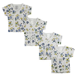 Bambini CS_0205 Bambini White Side Snap Short Sleeve Shirt - 4 Pack