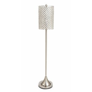 Homeroots.co 376260 Metal Floor Lamp With Crystal Bead Shade