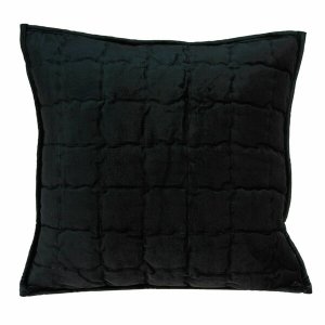 Homeroots.co 334097 20 X 7 X 20 Transitional Black Solid Quilted Pillo