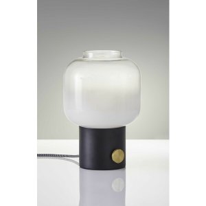 Homeroots.co 372774 Mod Pod Black Glass Table Lamp