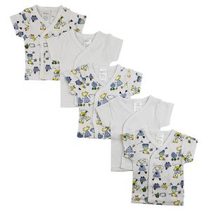 Bambini CS_0203 Bambini White Side Snap Short Sleeve Shirt - 5 Pack