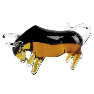 Homeroots.co 376106 4 Amber Glass Art Bull