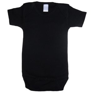 Bambini 0010B.BLACK.L Interlock Short Sleeve Onezie