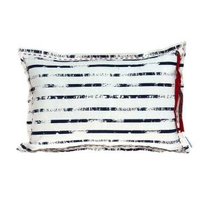 Homeroots.co 333910 Nautical White And Blue Stripe Pillow Cover