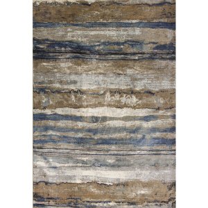 Homeroots.co 353480 2' X 3' Viscose Ivory Or Blue Accent Rug