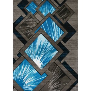 Homeroots.co 371384 22 X 36 Aqua Polypropylene Accent Rug