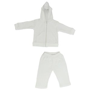 Bambini 419NB White Interlock Sweat Pants And Hoodie Set