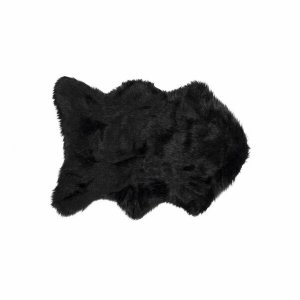 Homeroots.co 293159 24 X 36 X 1.5 Black, Sheepskin, Faux Fur, Single -