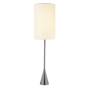 Homeroots.co 372652 Black Nickel Finish Metal Tall White Shade Table L