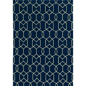 Homeroots.co 353319 2' X 3' Uv Treated Polypropylene Navy Accent Rug