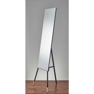 Homeroots.co 372955 17 X 17 X 56.75 Black  Floor Mirror