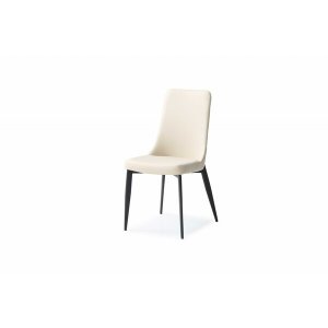 Homeroots.co 370665 Light Taupe Faux Leather  Metal Dining Chair