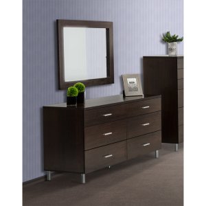 Homeroots.co 283033 39 Wenge Mdf And Glass Mirror