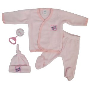 Bambini CS_510P_open Bambini 4 Piece Fleece Set - Pink