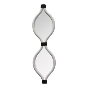 Homeroots.co 373384 White Metal Teardrop Framed Wall Mirror