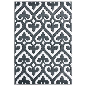 Homeroots.co 367471 22 X 32 Grey Olefin  Polypropylene Accent Rug