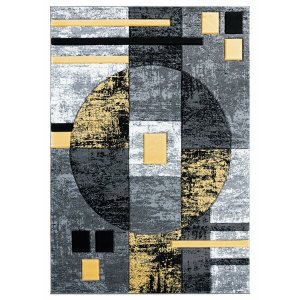 Homeroots.co 367171 22 X 32 Yellow Olefin  Polypropylene Accent Rug