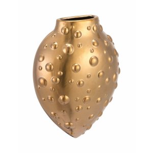 Homeroots.co 364843 2.8 X 6.1 X 8.1 Matte Gold, Stoneware, Puntos Wall