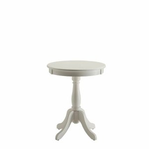 Homeroots.co 286298 White Solid Wooden Spindle Accent Side Table