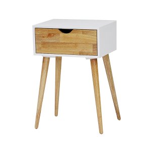 Homeroots.co 294801 16 X 12 X 24 White Mdf  Wood End Table With  Drawe