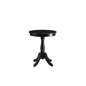 Homeroots.co 286300 Round Pedestal Wooden Side Table