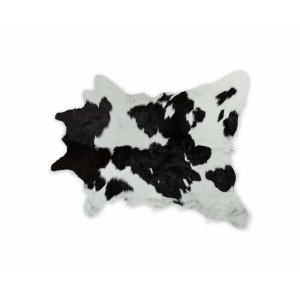 Homeroots.co 316960 24 X 36 Black And White Calfskin - Area Rug