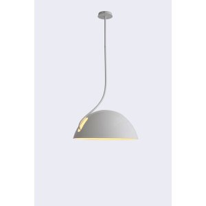 Homeroots.co 372243 19 X 19 X 40.5 White Aluminum Pendant Lamp