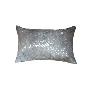 Homeroots.co 293207 12 X 20 X 5 Silver And Gray Cowhide - Pillow