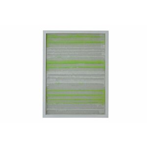 Homeroots.co 342835 Fun White And Green Stripes Shadow Box Wall Art