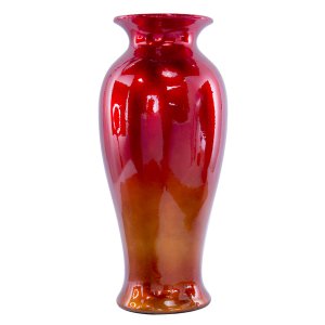 Homeroots.co 354501 8.75 X 8.75 X 21.25 Red And Orange Ceramic Ombre L