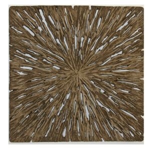 Homeroots.co 274764 1 X 26 X 26 Brown Square Rotten Wood  Wall Decor