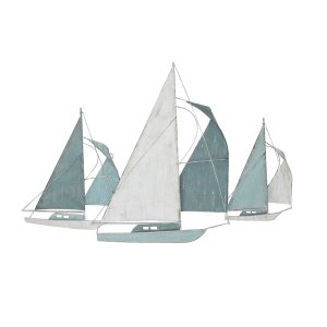 Homeroots.co 376572 Sailboat Metal Centerpiece  In Distressed Finish