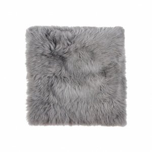 Homeroots.co 317292 17 X 17 Gray, Sheepskin - Seatchair Cover