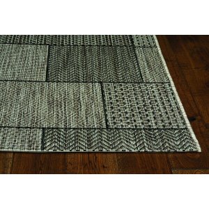 Homeroots.co 375257 3'x4' Grey Machine Woven Uv Treated Geometric Indo