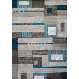 Homeroots.co 371340 22 X 36 Aqua Polypropylene Accent Rug