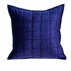 Homeroots.co 334092 20 X 7 X 20 Transitional Royal Blue Quilted Pillow