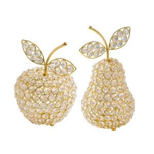 Homeroots.co 354779 5.5 X 5.5 X 8 Gold Crystal Apple