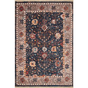 Homeroots.co 369999 22 X 33 Navy Polyester Accent Rug