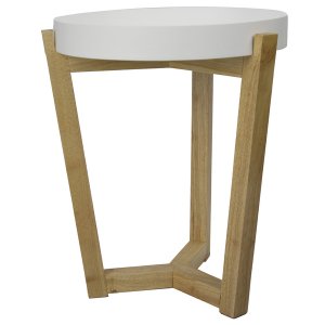 Homeroots.co 294805 16 X 16 X 20 White Mdf  Wood End Table