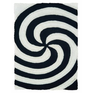 Homeroots.co 369223 22 X 26 Black Polyester Accent Rug