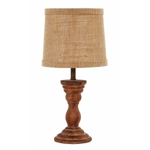 Homeroots.co 380532 Classic Rustic Brown Accent Lamp With Neutral Shad