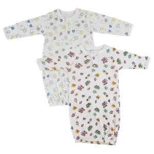 Bambini CS_0089 Bambini Girls Print Infant Gowns - 2 Pack