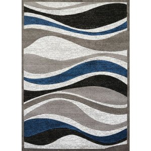 Homeroots.co 371388 22 X 36 Denim Blue Polypropylene Accent Rug