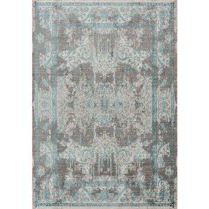 Homeroots.co 371178 19 X 36 Turquoise Polyester Accent Rug